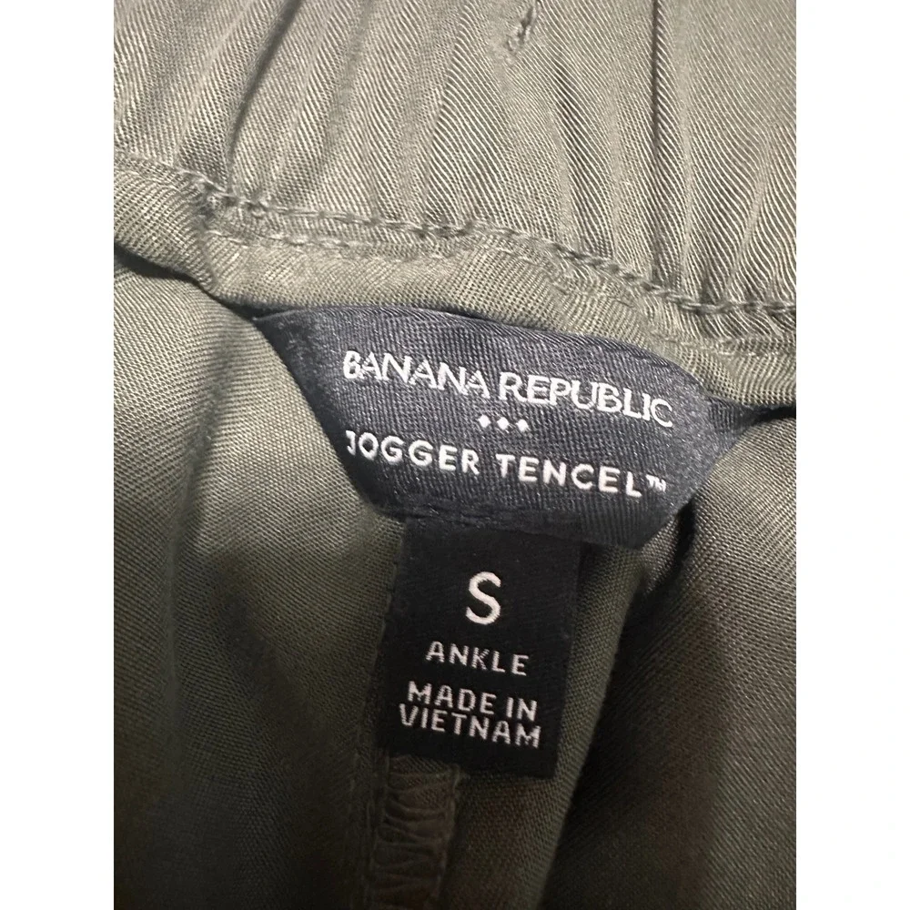 Banana Republic Tencel Cargo Jogger Pants Green High‎ Rise Ankle Womens S